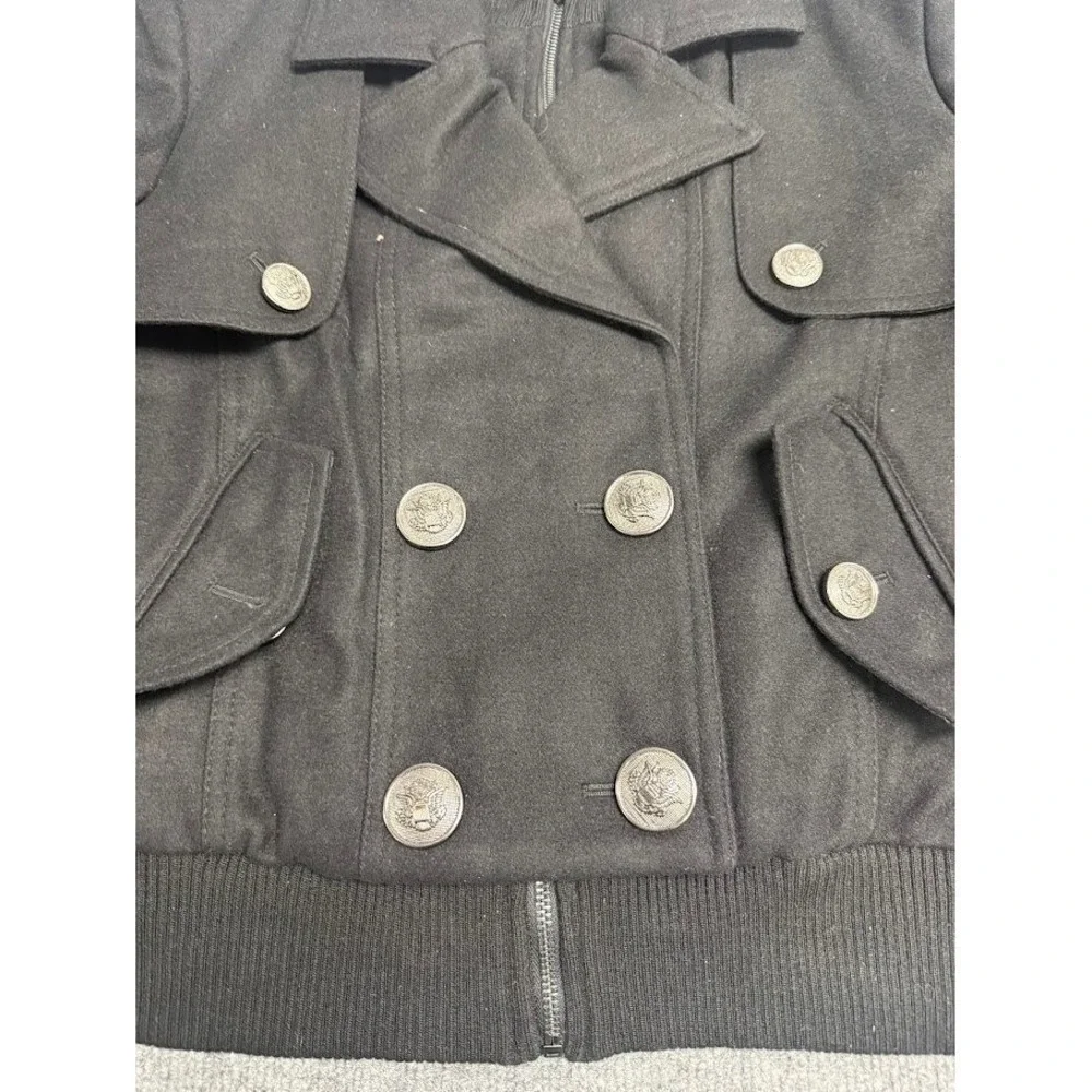 VTG Robert Philippe Women's Small Black Double Breasted Wool Blend Jacket NEW - Picture 4 of 14